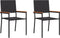 vidaXL - Stapelbare - Tuinmeubels - met - Kussens - - - 2 - Delige - Set - in - Zwart - Poly - Riet
