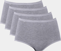 Sloggi Women Basic Maxi - Dames maxi slip - Lichtgrijs (4-Pack)