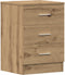 vidaXL - Nachtkastje - 38x35x55 - cm - bewerkt - hout - artisanaal - eikenkleur