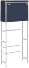 vidaXL - Opbergrek - voor - boven - wasmachine - 2-laags - 71x29,5x170,5 - cm - blauw