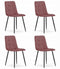 Eetkamerstoel KARA - 4 stuks - donkerroze - fluwelen bekleding