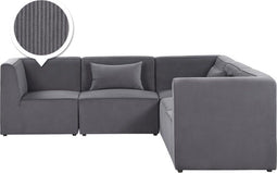 LEMVIG - Hoekbank - Grijs - Linkszijdig - 250 cm - Corduroy