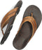 Olukai Mea Ola - Heren leren slippers - Cowboy look - Lichtbruin
