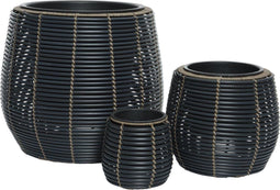 Pot polyrattan d17 h17 cm grijsDecoris