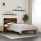 vidaXL - Bedframe - bewerkt - hout - en - metaal - gerookt - eikenkleurig - 100x200 - cm
