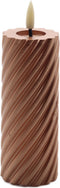 swirl led kaars copper 5x12,5cm