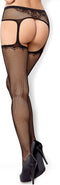 Obsessive Mesh Jarretels - Erotische Jarretelkousen - Maat S/M - Zwart