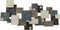 Wanddecoratie woonkamer metaal modern 3D 133 cm