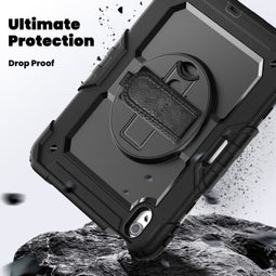 Xccess iPad Air (2024) - Hardcase Backcover - Schokbestendig + Standaard - Zwart