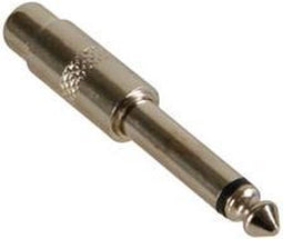 Velleman CAA26NI - VROUWELIJKE RCA PLUG NAAR MANNELIJKE 6.35MM MONO JACK - Vernikkeld