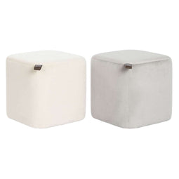 Voetensteun DKD Home Decor Geel Blauw Beige Grijs Scandi 35 x 35 x 35 cm (2 Stuks)