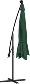 vidaXL - Zweefparasol - met - LED-verlichting - en - metalen - paal - 350 - cm - groen