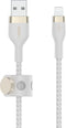 Belkin Boost Charge braided - Telefoniekabel - USB-A naar iPhone Lightning - 2m - Wit