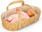 Mamamemo - Rieten Poppenreiswieg / Mozes mandje met bedsetje 50cm - Poppen Mozes mandje