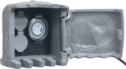 vidaXL Buitenstopcontact 2 ingangen met timer polyresin grijs