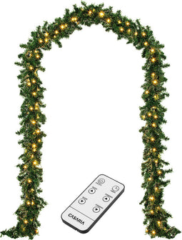 Casaria Kerstguirlande - 5m 100 LED´s-Dennennaalden Groen – Warm wit
