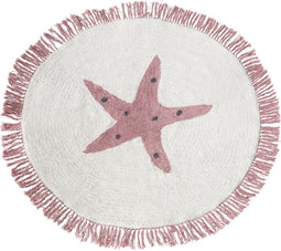 STARS - Vloerkleed - Wit - ⌀ 120 cm - Katoen