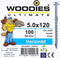 WOODIES® Ultimate Platverzonkenkopschroef Torx Verzinkt 5x120 Deeldraad VE=100 - 61550641