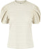 Pieces PCCHRISTY NEW SS TOP BC - Dames T-shirt - Korte pofmouw - Crème wit