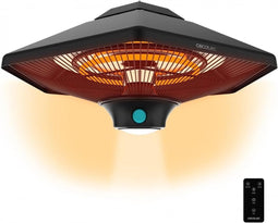 Cecotec ReadyWarm 2000 Power Plafondverwarming, elektrische plafondverwarming, 2000 W, 3 standen, halogeentechnologie, IP34-besc