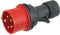 CEE stekker 400V 5 polig 32A met label rood S52S30