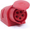 CEE wandcontactdoos 400V 5 polig 16A met label rood D51S31