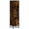 vidaXL - Hoge - kast - 35,5x35x139 - cm - bewerkt - hout - en - metaal - gerookt - eiken