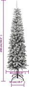 vidaXL - Kunstkerstboom - met - sneeuw - smal - 240 - cm - PVC - en - PE