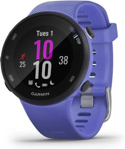 Garmin Forerunner 45S paars met een paarse siliconen polsband