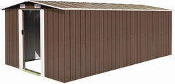 vidaXL - Tuinschuur - 257x489x181 - cm - metaal - bruin