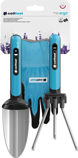 Cellfast IDEAL - Tuingereedschapset: Set van: schop/ handschoenen en hark voor tuin