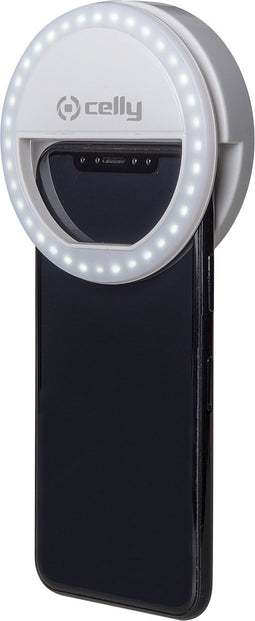 Celly - ProClick Selfie Lamp AAA Batterijen - Wit - Kunststof