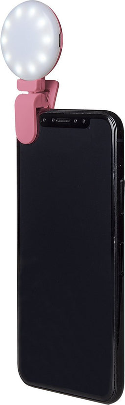 Celly - ProClick Selfie Lamp met Klem Accu - Roze - Kunststof