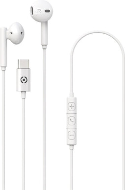 Celly UP1100TYPECWH hoofdtelefoon/headset Hoofdtelefoons Bedraad In-ear Oproepen/muziek USB Type-C Wit