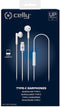 Celly UP1100TYPECWH hoofdtelefoon/headset Hoofdtelefoons Bedraad In-ear Oproepen/muziek USB Type-C Wit