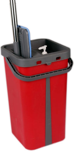 Cenocco Platte Dweil met Emmer - 5.5 liter - Compact - Rood