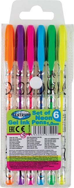 Centrum - gelpennen - neon - 1.0 mm - 6 kleuren