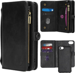 iMoshion Hoesje Geschikt voor iPhone SE (2022) / SE (2020) / 8 / 7 / 6s / 6 Hoesje Met Pasjeshouder - iMoshion 2-in-1 Wallet Bookcase - Zwart