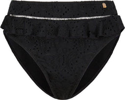 Beachlife 44 - High Waist bikinibroekje - Black Embroidery - Zwart