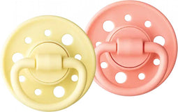 Dodie Gaïa 2 - Ronde Fopspenen - Ventilatiegaatjes - Roze en geel (2 stuks)