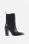 BRONX new-americana - Enkellaars - Gladleer met binnenrits en metalen neus - Zwart