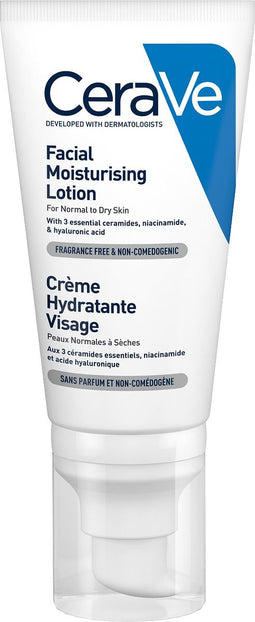 CeraVe Hydraterende Gezichtscrème - voor de Normale tot droge huid - met 3 Essentiële Ceramiden en Niacinamide - 52ml