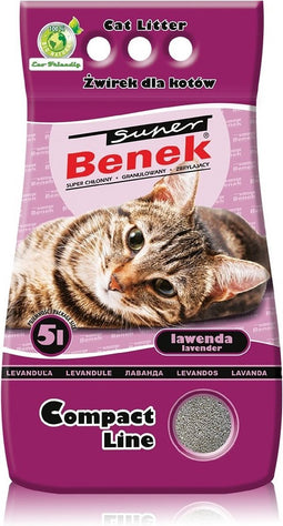 Certech Super Benek Compact Lavendel - Klonterende kattenbakvulling 5 l