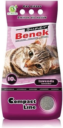Certech Super Benek Compact Lavendel - klonterende kattenbakvulling 10l