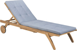 CESANA - Ligstoel - Lichte houtkleur - Blauw - Acaciahout