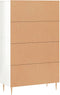 vidaXL - Hoge - kast - 69,5x31x115 - cm - bewerkt - hout - hoogglans - wit