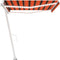 vidaXL - Luifel - handmatig - uittrekbaar - met - LED - 400x300 - cm - oranje - en - bruin