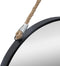 Atmosphera Wandspiegel - rond - D38 cm - metaal - zwart - spiegel met touw