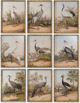 Schilderij DKD Home Decor Orientaals Reiger 45 x 3 x 60 cm (9 Stuks)