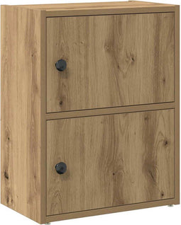 vidaXL - Boekenkast - 40x24x52 - cm - bewerkt - hout - artisanaal - eikenkleurig